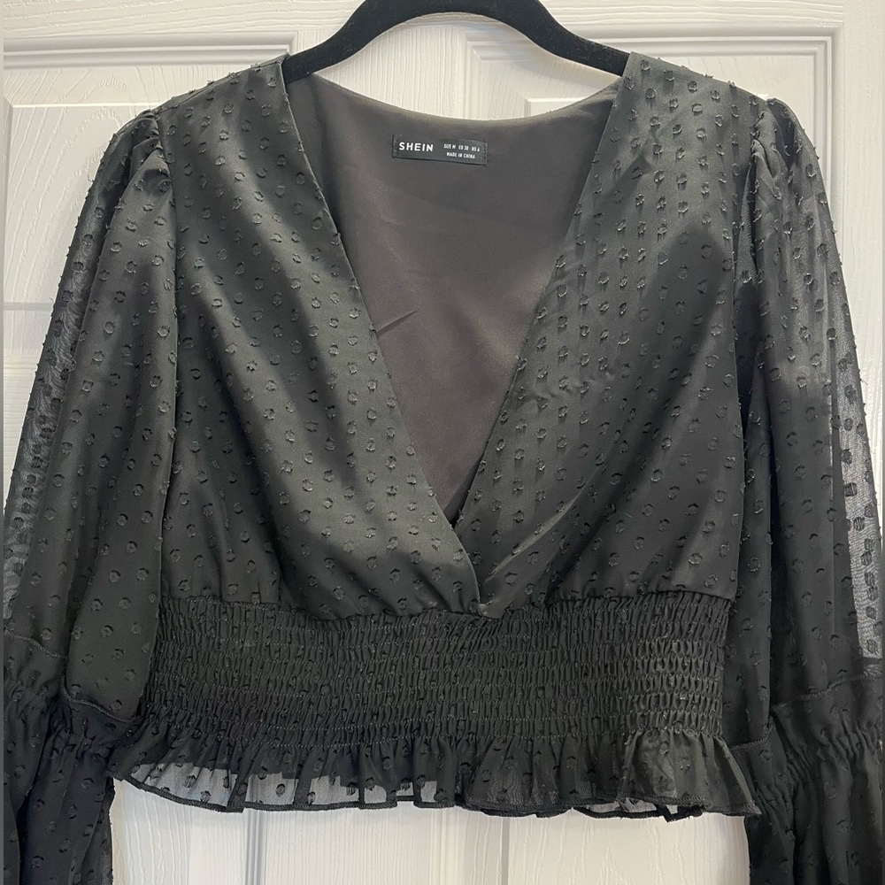 SHEIN cropped black top